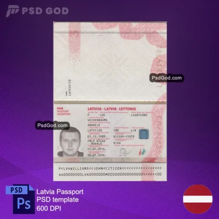 Lettland gefälschten Pass psd Vorlage- Latvijas viltotas pases psd veidne- Kaufen fke lettischen Pass Vorlage- latvai Pass Vektor