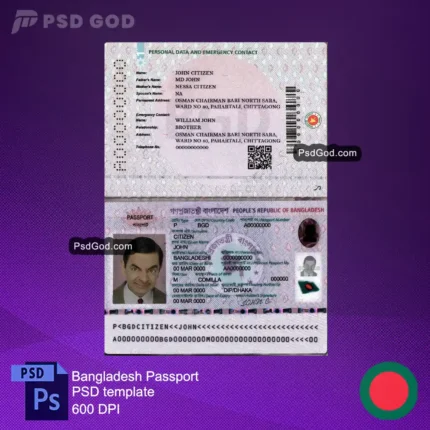 Download Bangladesch gefälschte Pass psd Vorlage -বাংলাদেশ জাল পাসপোর্ট psd টেমপ্লেট -buy gefälschte bangla Pass Vektor-Datei