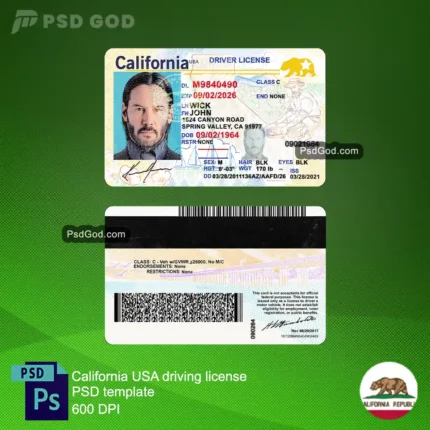 comprar o descargar California EE.UU. falsos - licencia de conducir plantilla psd - 购买或下载美国加利福尼亚州假驾驶执照 PSD 模板 - Comprar o descargar falsos californianos licencia de conducir - 购买或下载假加州驾驶执照