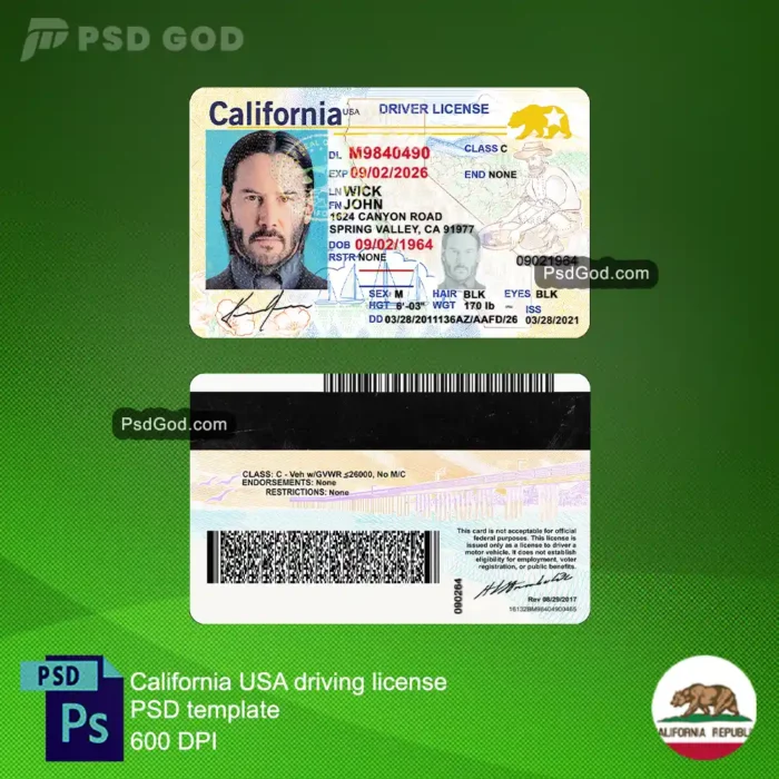 Kaufen oder herunterladen Kalifornien USA gefälschte - Führerschein psd Vorlage - 购买或下载美国加利福尼亚州假驾驶执照 PSD 模板 - Kaufen oder herunterladen gefälschten Kalifornier Führerschein - 购买或下载假加州驾驶执照
