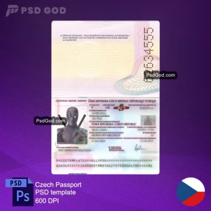 kaufen oder herunterladen Tschechischen gefälschten Pass psd Vorlage Šablona českého falešného pasu psd kostenloser Download gefälschten tschechischen Reisepass Vektor-Datei