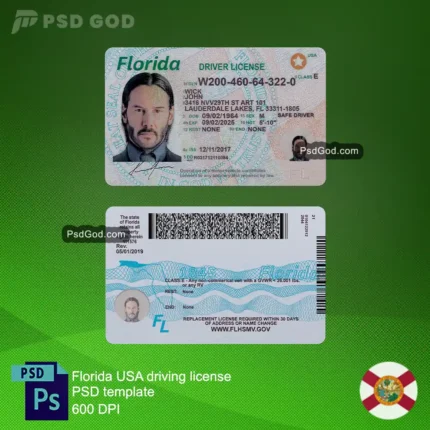 comprar o descargar Florida EE.UU. licencia de conducir falsa plantilla psd - 购买或下载美国佛罗里达州假驾驶执照 PSD 模板 - Comprar o descargar licencia de conducir falsa de Florida - 购买或下载假佛罗里达驾驶执照
