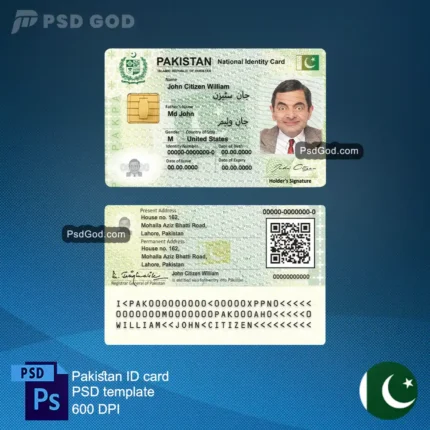 Kaufen oder herunterladen Pakistan gefälschte ID-Karte psd Vorlage - پاکستان جعلی شناختی کارڈ پی ایس ڈی ٹیمپلیٹ - Download gefälschte pakistanische ID-Karte psd Vorlage