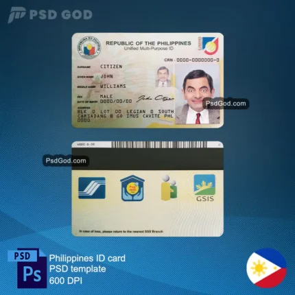comprar plantilla psd para carné de identidad falso filipino - plantilla psd para carné de identidad pekeng filipino - descargar archivo vectorial de carné de identidad falso filipino