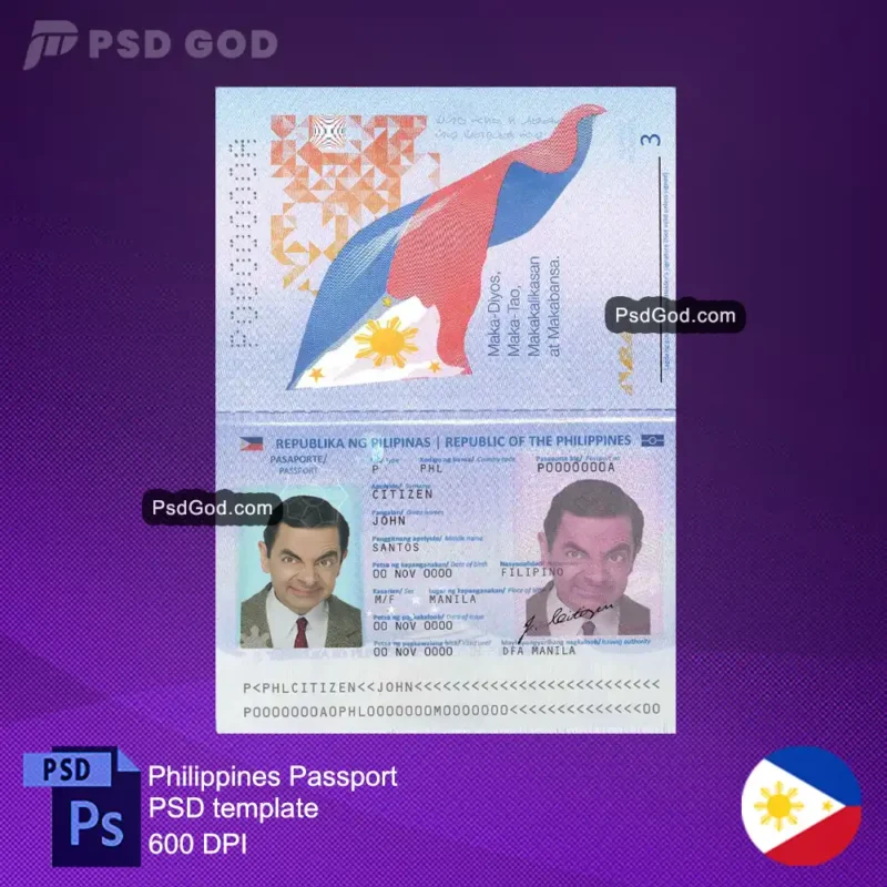 comprar descargar Filipinas pasaporte falso plantilla psd - Filipinas pekeng pasaporte plantilla psd - descargar o comprar pasaporte falso filipino archivo vectorial -